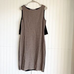 St. John Size 8 Color Block Striped Sleeveless Knit Sheath Dress